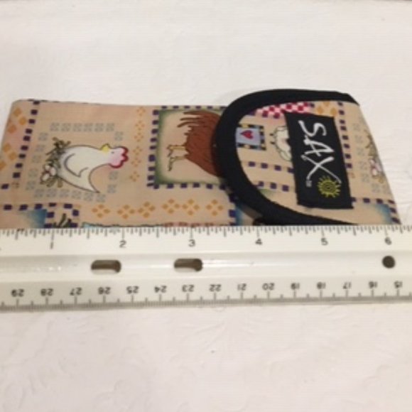 SAX Farm Animal Cloth Eyeglass Case Velcro Closing & Back Holder 6.5 x 3.5" - Picture 4 of 6